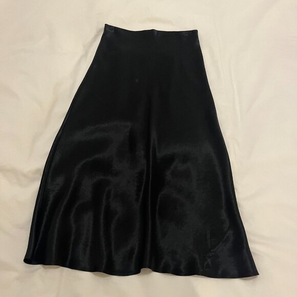 Aritzia Babaton Black Satin midi slip skirt sz 00 - Picture 2 of 3